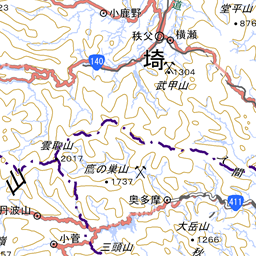 大岳山・御岳山・御前山の登山ルート・コースタイム付き無料登山地図